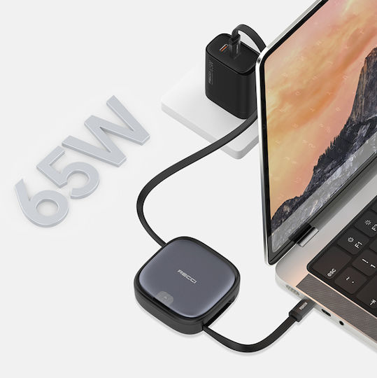 Recci USB zu Blitzschlag / Typ-C,TC-TC Kabel Schwarz 4m (RS36T)