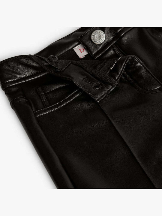 Kids' Leather Pants Black