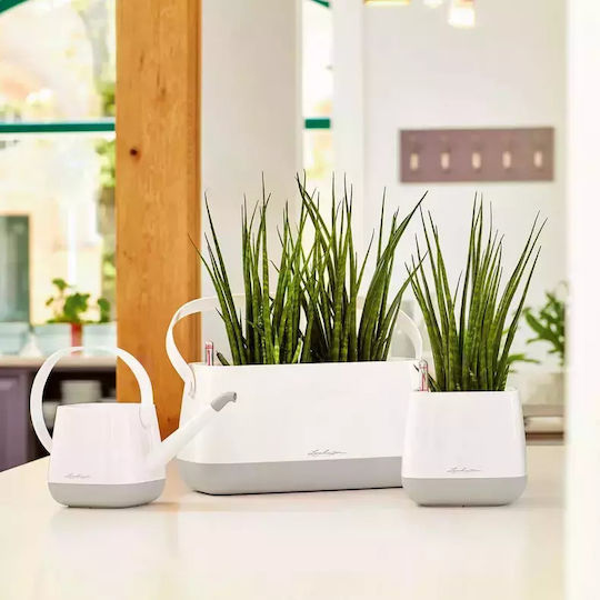 Lechuza Yula White/Taupe Plastic Watering Can 1.7lt White