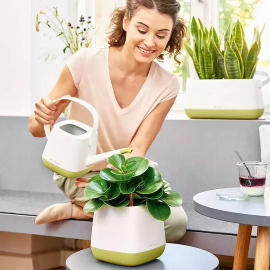Lechuza Yula White/Taupe Plastic Watering Can 1.7lt White