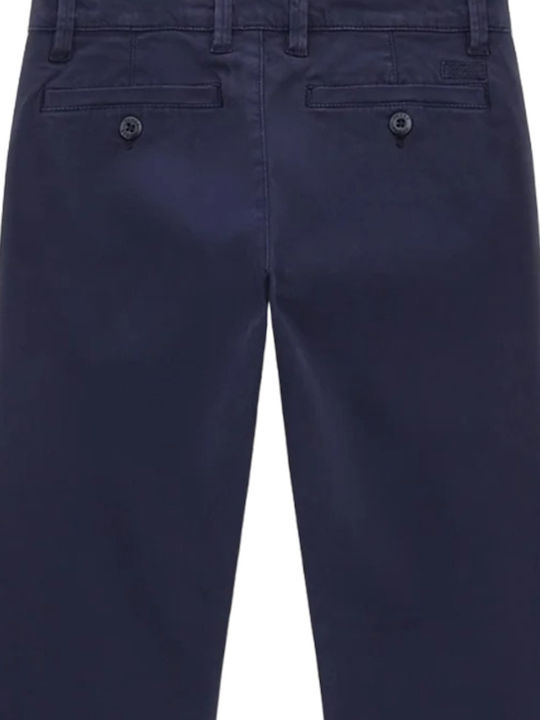 Kids' Chino Fabric Pants Dark Blue