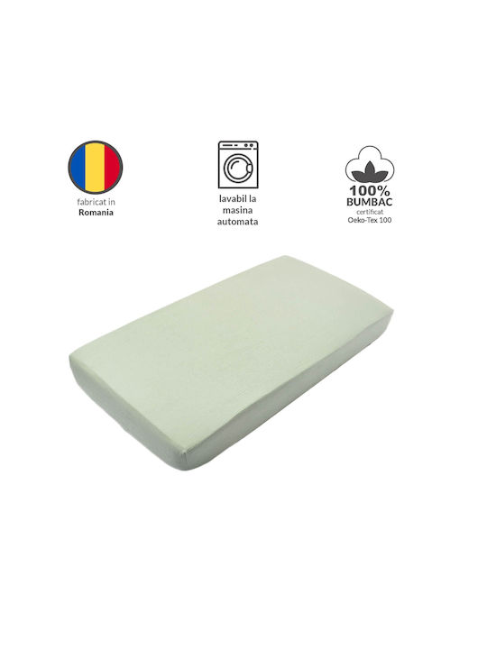 Kidizi Cearșaf pentru bebeluși Pentru Patut Bumbac cu Cauciuc Verde 120x60buc