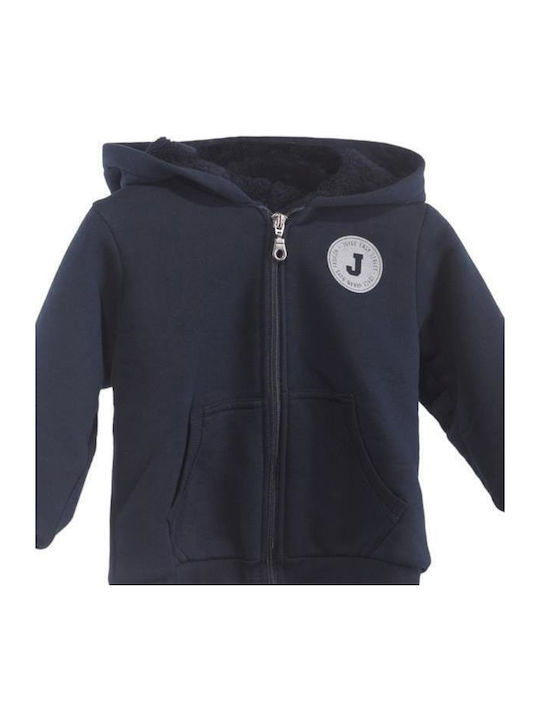 Kids Sweatshirt Cardigan with Hood and Pockets Blue