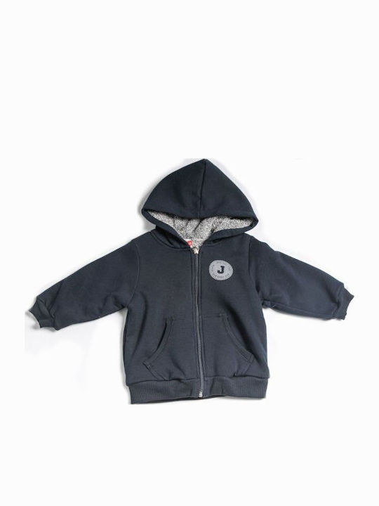 Kids Sweatshirt Cardigan with Hood and Pockets Blue