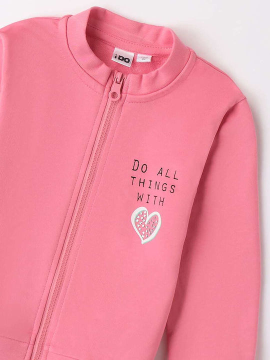Kids Sweatshirt Cardigan Pink