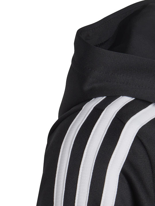 Athletic Kids Cardigan with Hood Black Aeroready 3-Stripes