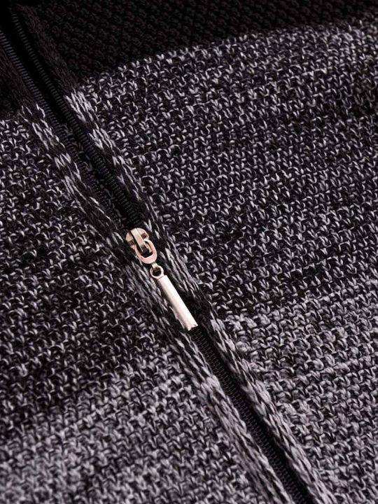Kinderstrickjacke Gestrickt mit Kapuze Schwarz
