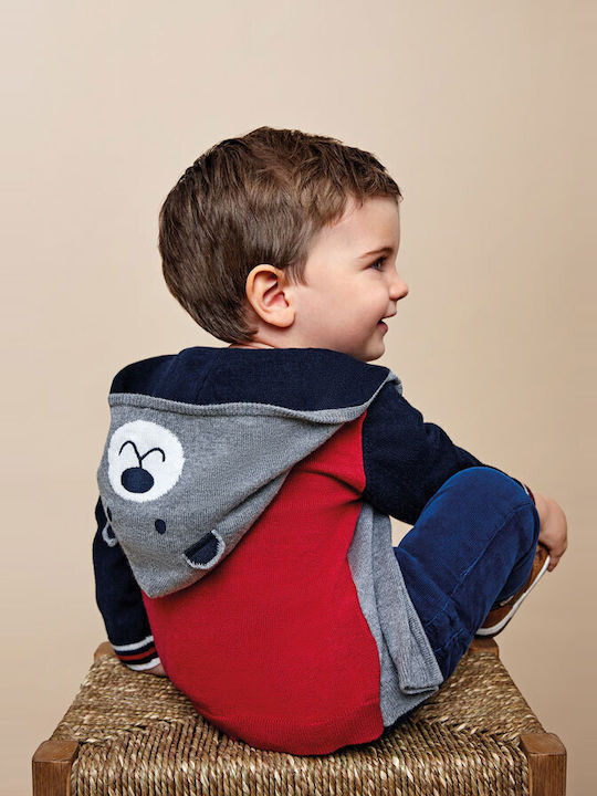 Kids Sweatshirt Cardigan with Hood and Pockets Grey
