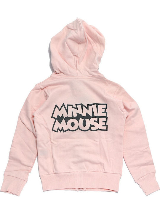 Παιδική Ζακέτα Φούτερ με Κουκούλα Ροζ Minnie Mouse
