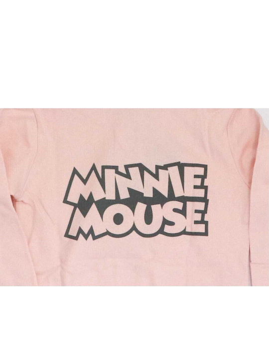Παιδική Ζακέτα Φούτερ με Κουκούλα Ροζ Minnie Mouse