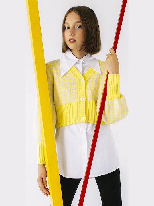 Kids Cardigan Knitted Yellow