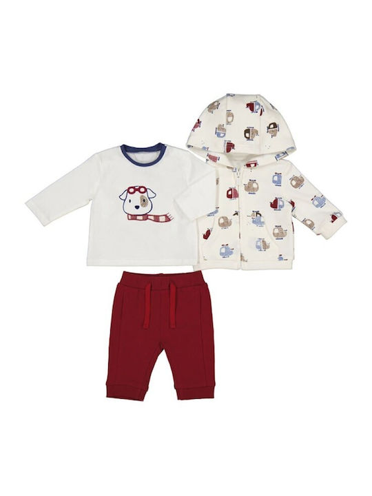 Kids Sweatpants Set Ecru 3pcs Helicopters