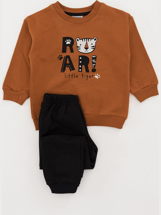 Kids Sweatpants Set Tabac Brown 2pcs