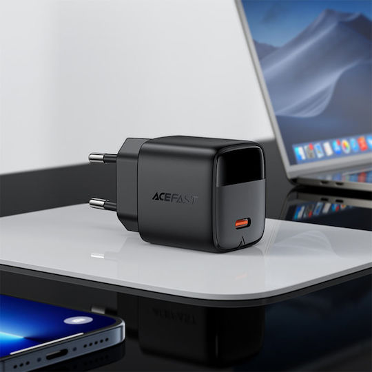 Acefast GaN Wireless Charger with USB-C Port 20W Black (A113)