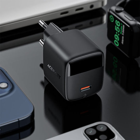 Acefast Φορτιστής Χωρίς Καλώδιο GaN με Θύρα USB-C 30W Μαύρος (A115)