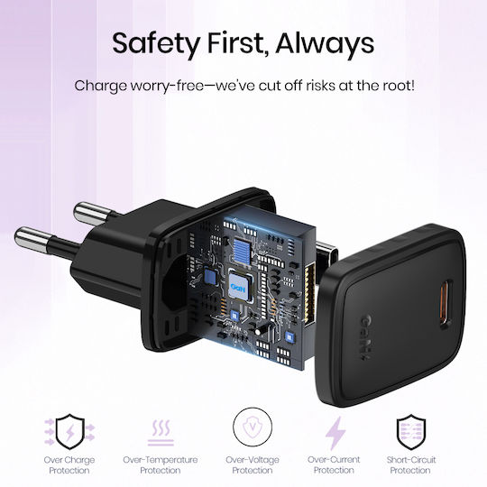 Lito Ladegerät GaN mit USB-C Anschluss und Kabel USB-C - Lightning 30W Stromlieferung Schwarzs (LC17L)