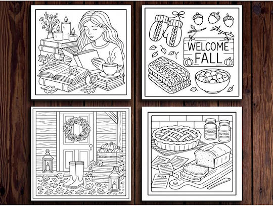 Carte de colorat Anti-Stress Set of 2 - Autumn & Halloween