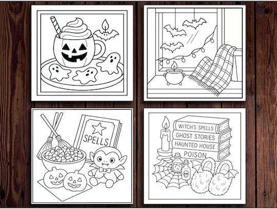 Carte de colorat Anti-Stress Set of 2 - Autumn & Halloween