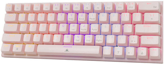White Shark Wakizashi 2 Gaming Mechanical Keyboard 60% with Custom Blue switches and RGB lighting (English US)