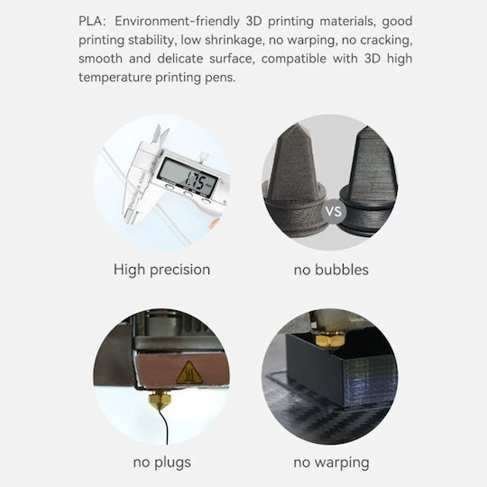 Esun PLA+ 3D Printer Filament 3.0mm Μαύρο 1kg 1τμχ (Spool)