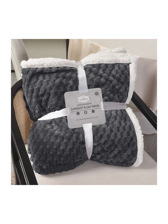 SpitiBazaar Blanket Furry Queen 220x240cm Dark Grey