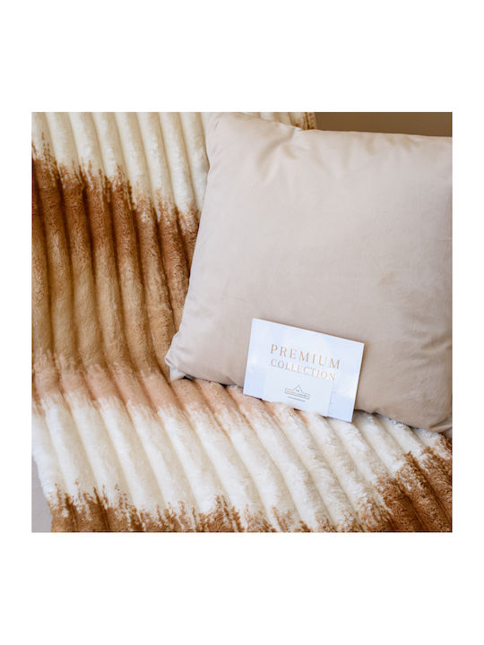 My Home Luxury Κουβέρτα Fleece Υπέρδιπλη 220x240εκ. Εκρού - Καφέ