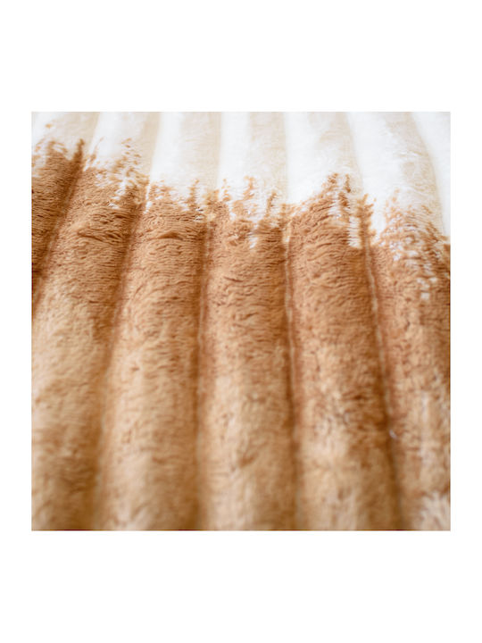 My Home Luxury Κουβέρτα Fleece Υπέρδιπλη 220x240εκ. Εκρού - Καφέ
