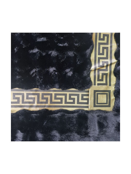 Saray Home Rabbit Luxurius Modern Bedroom Rugs Set Black-Gold DSN07 BLCGLD 3pcs