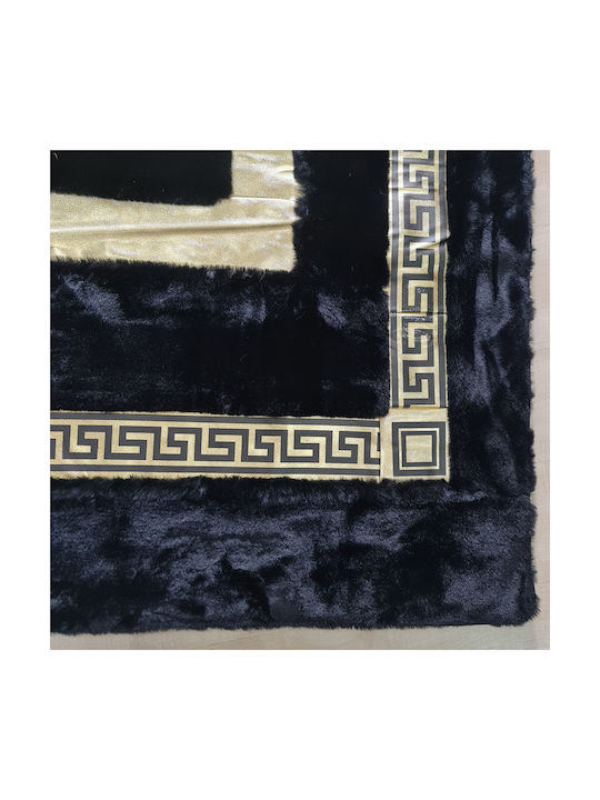 Saray Home Rabbit Luxurius Modern Bedroom Rugs Set Black-Gold DSN03 BLCGLD 3pcs