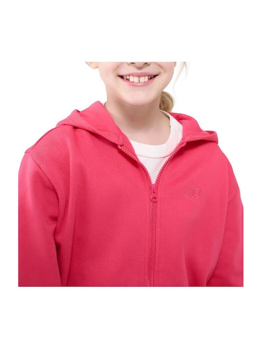 Kinder-Sweatshirt Strickjacke mit Kapuze und Taschen Rosa