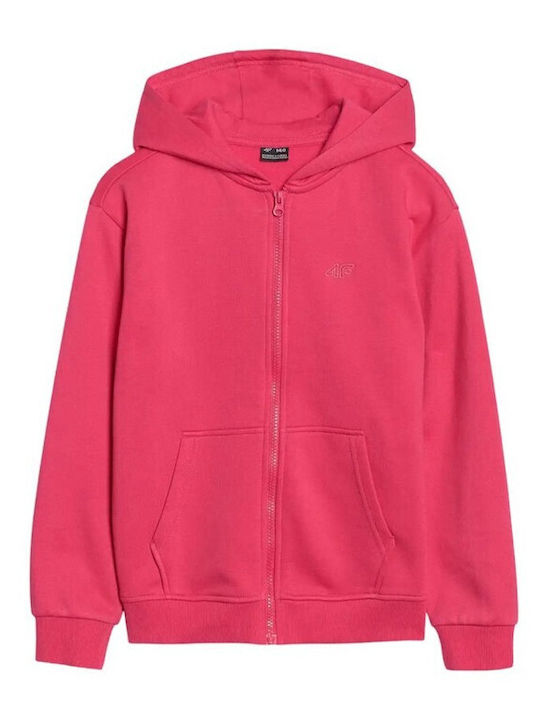 Kinder-Sweatshirt Strickjacke mit Kapuze und Taschen Rosa
