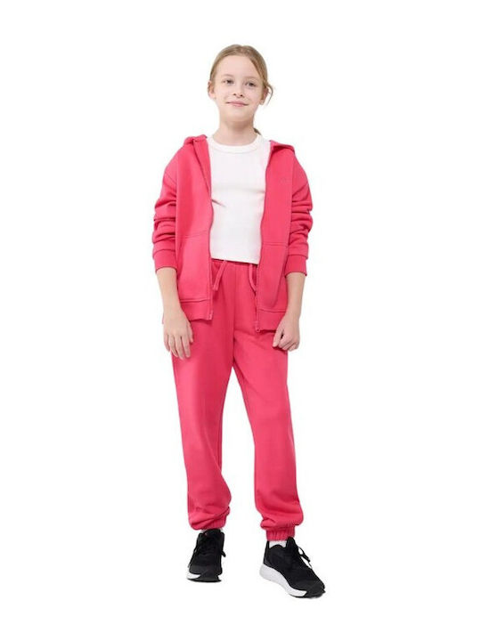 Kinder-Sweatshirt Strickjacke mit Kapuze und Taschen Rosa