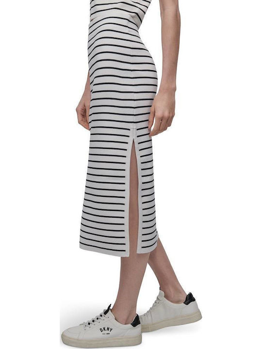 Pencil Midi Skirt Ivory / Black