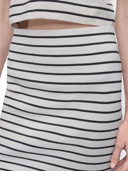 Pencil Midi Skirt Ivory / Black