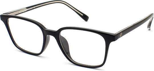 Brescia Premium Schwarze Blaulichtblockierende Brille
