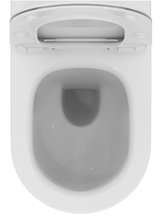 Ideal Standard Wandhängende Toilette mit Deckel Sanftes Schließen Weiße