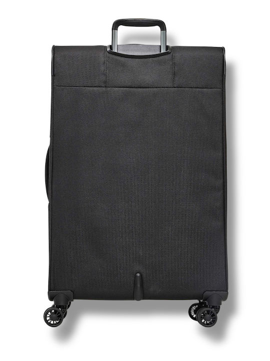 Mandarina Duck Logoduck Μεσαία Βαλίτσα Ταξιδίου Υφασμάτινη Black με 4 Ρόδες Ύψους 67εκ.