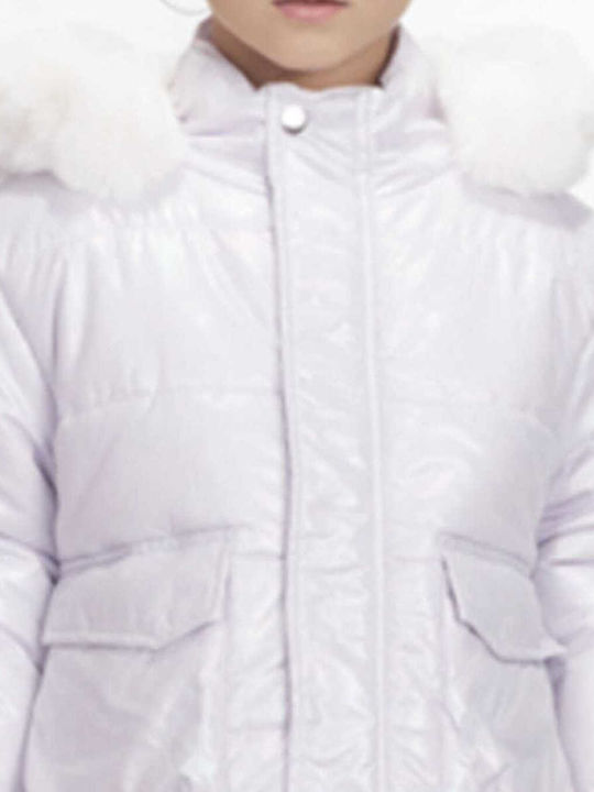 Kids' Casual Jacket with Hood Lilac Iridescent