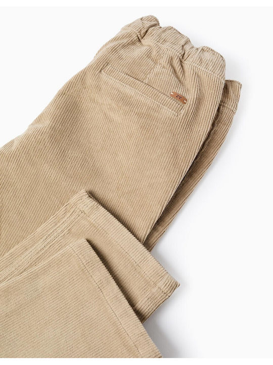 Kids' Chino Corduroy Pants Beige