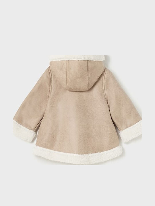 Sepia Kinderjacken & Winterjacken Kurzer Doppelseitiger Mantel mit Kapuze Beige