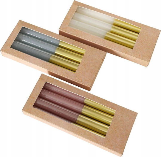 Boltze Decorative Candle Taper Multicolour 4 Pieces