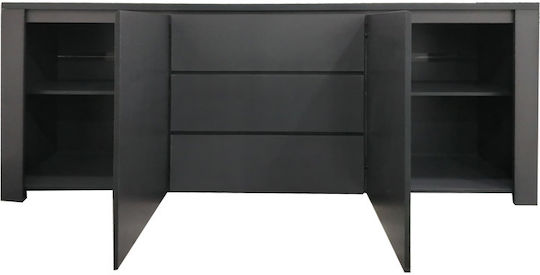 Μπουφές Kalya Ξύλινος Ανθρακί Απόχρωση 220x49x89.5cm