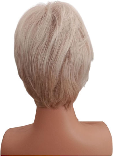 Perücke mit Synthetikhaar in Licht Blond Farbe 25cm
