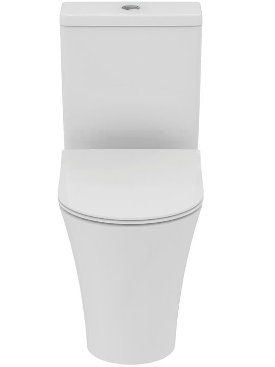 Ideal Standard Stehende Toilette mit Spülung mit Deckel Sanftes Schließen Weiße