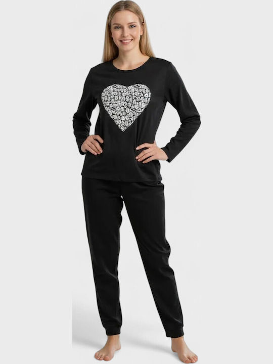 Cherry Underwear Set Pijamale pentru Femei Black