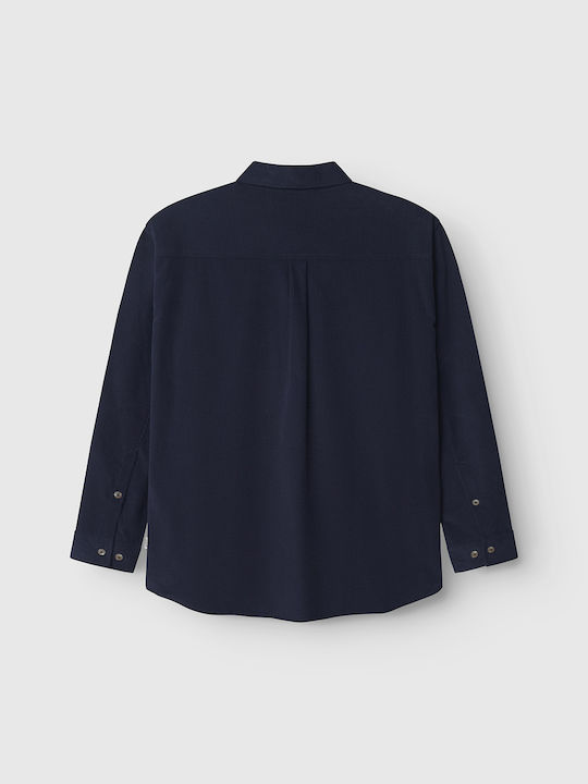 Langärmeliges Zeichenfolge Overshirt in Breite Linie Blau