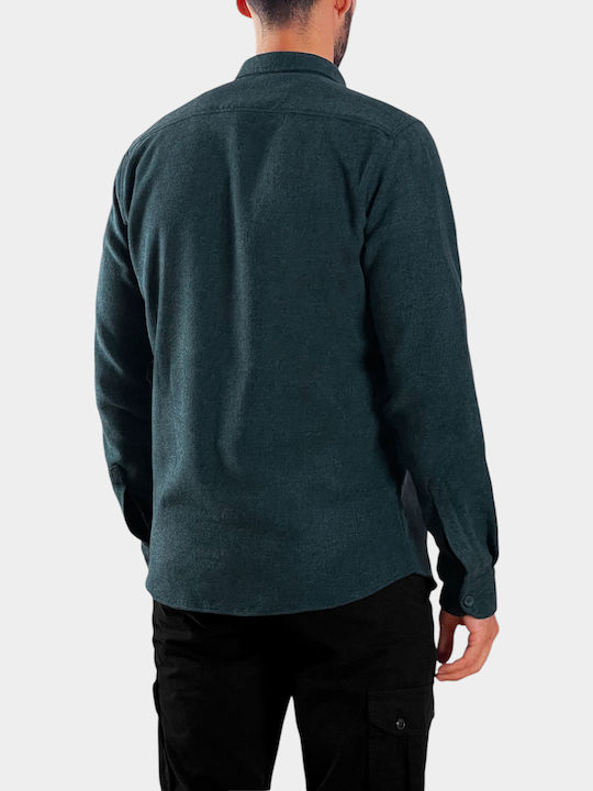 Дълъг Ръкав Overshirt Петролен
