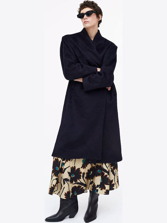 Дамско Син Палто Oversized с копчета