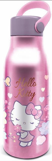 Stor Sticlă Pentru Copii Hello Kitty Din Aluminiu Roz 760ml (Diverse Modele/Culori)