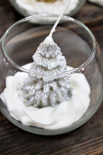 Glass 12 X 9cm Composition Silver Tree Scented Soy Candle White Musk